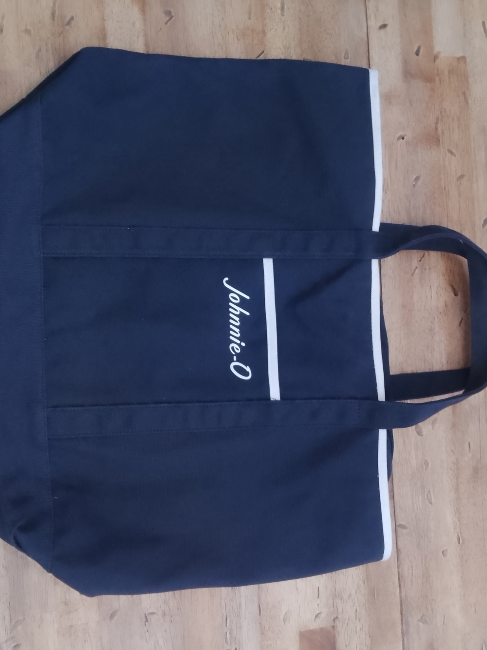 johnnie-O Navy Tote with White Trim and Logo